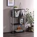 Contemporary Style Tennos Tennos Bookshelf, Black & Chrome Finish with Four open Storage Compartments, Applicable Workspace
