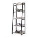 Industrial and Contemporary Wendral Metal Frame Bookshelf (5-Tier, 23"L), with 5 Open Compartment (5 Wooden Shelves)