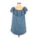 Forever 21 Casual Dress: Blue Solid Dresses - Women's Size Small