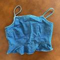 American Eagle Outfitters Tops | Denim Crop Top | Color: Blue | Size: Xs