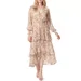 Jessica Simpson Women's Lantern Sleeve Printed Maxi Dress, Medium