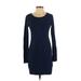 H&M Casual Dress - Sweater Dress: Blue Dresses - Women's Size Small