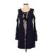 Xhilaration Casual Dress - Mini: Blue Print Dresses - Women's Size Small