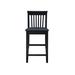 Charlton Home® Keyesport Bar & Counter Stool Wood/Upholstered/Leather in Black | Bar Stool (30" Seat Height) | Wayfair