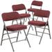 Inbox Zero Hurshid Curved Triple Braced & Hinged Fabric Upholste Metal Folding Chair Fabric in Red | 29.5 H x 18 W x 20 D in | Wayfair