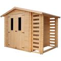 Gartenhaus mit Brennholzregal aus Holz 4,47 m2 - Gartenschuppen Holz – B206xL272xH218 cm