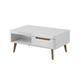 Table basse 1 tiroir blanche et naturelle