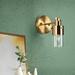 Hartwin Modern 1-Light Gold Glass Wall Sconce Cylinder Bathroom Vanity Lights - 4.7" L x 7" W x 8" H