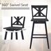 Costway Set of 2 Bar Stools Swivel Pub Height Chairs w/ Rubber Wood - See Details