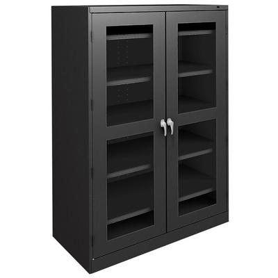 Tennsco 24" x 48" x 78" Black Jumbo Storage Cabinet with C-Thru Doors - Unassembled CVDJ2478A-N-BLK