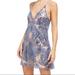 Free People Dresses | Free People Night Shimmers Sequin Mini Dress | Color: Blue/Tan | Size: 12