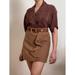J. Crew Skirts | J. Crew Brown Diagonal Ruffle Accent Mini Skirt (S-2) | Color: Brown | Size: 2