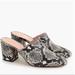 J. Crew Shoes | J Crew Snakeskin Print Block Heel Mules Size 9 | Color: Black/Gray | Size: 9