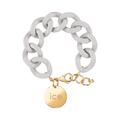 ICE - Jewellery - Chain bracelet - Wind - Kettenarmband mit graufarbenen XL-Maschen für Frauen, geschlossen mit einer goldenen Medaille (020352)