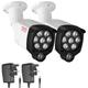 Tonton (2 Pack) IR Illuminator 850nm Wide Angle 8-LEDs 90 Degree, 30M(100Ft) IR Infrared Flood Light for Security Cameras, Outdoor & Indoor Use, IP66 Waterproof Metal Housing, 3M Power Supply (White)