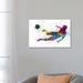 East Urban Home Man Soccer Football Player Flying Kicking II by Paul Rommer - Wrapped Canvas Painting Print Canvas | 18 H x 26 W x 1.5 D in | Wayfair