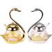 Smarten Salt & Pepper Shaker Set Glass/Metal in Gray/Yellow | 6.1 H x 3.14 W x 4.72 D in | Wayfair SpiceJar-Swan-Silver/Golden (2pcs)