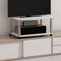 Wade Logan® Asid TV Stand for TVs up to 24" Wood/Metal in White/Brown | 11 H in | Wayfair 2BFA7342AF3942049FA9D91D6881C6F9