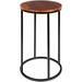 Duka 24"H x 14"W x 14"D Modern Console Table Black/Walnut/Dark Brown End Table - Hauteloom