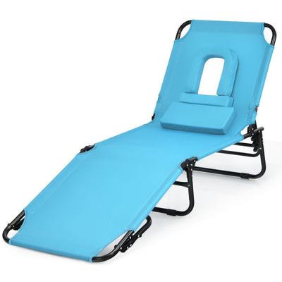 Costway Outdoor Folding Chaise Beach Pool Patio Lo...