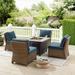 Crosley Bradenton 5Pc Outdoor Wicker Conversation Set W/Fire Table