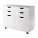 32" White 2 Section Mobile Storage Cabinet