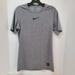 Nike Shirts | Nike Pro Dri-Fit Fitted Gray Short Sleeve Shirt Athletic Sz Small | Color: Gray | Size: S