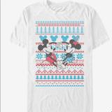 Disney Tops | Disney Mickey Mouse & Minnie Fair Isle Sweater T-Shirt | Color: White | Size: L