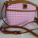 Dooney & Bourke Bags | Dooney & Bourke Domed Crossbody Gingham Plaid Pink Bag Canvas Leather Purse Nwt | Color: Pink/White | Size: Os