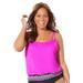 Plus Size Women's Loop Strap Blouson Tankini Top by Swimsuits For All in Fluorescent Pink Pink (Size 12)