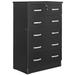 Better Home Products Cindy 5 Drawer Chest Wooden Dresser with Lock in Black - Better Home Products WC5-BLK