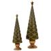 Northlight Seasonal Green Christmas Tree Cone on Pedestal w/ Star Topper Tabletop Decor Resin | 17 H x 4.5 W x 4.5 D in | Wayfair