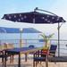 Arlmont & Co. 10Ft. Patio Offset LED Umbrellas Outdoor Hanging Umbrella, 50+ UV Protection Cantilever Outside Umbrellas For Yard | Wayfair