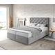 DELIFE Boxspringbett Dream-Great 140x200 cm Mikrofaser Grau mit Matratze und Topper, Boxspringbetten