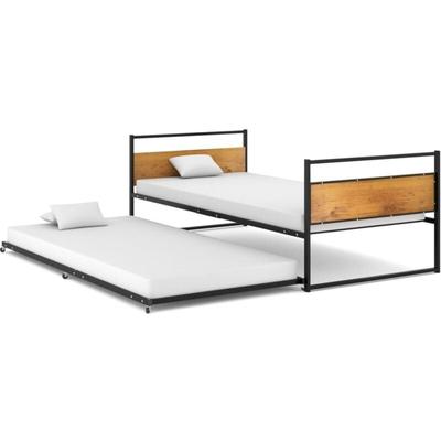 Ausziehbett Schwarz Metall 90x200 cm Vidaxl Image