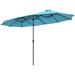 Costway 15 Feet Patio Double-Sided Umbrella with Hand-Crank System-Turquoise