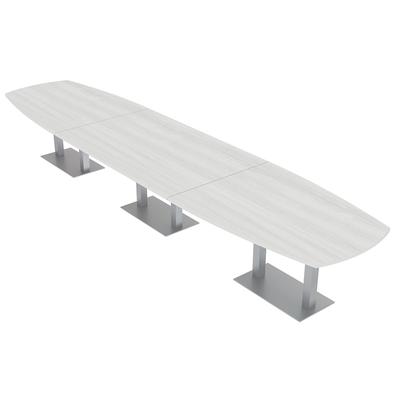 18 Ft Modular Arc Boat Conference Table Square Metal Bases w/Electric