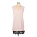 ASOS Casual Dress - Shift V Neck Sleeveless: Pink Solid Dresses - Women's Size 0