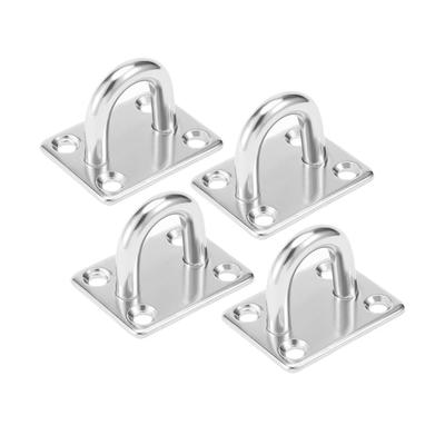 316Stainless Steel 8mm Thick Ring Square Sail Shade Pad Eye Plate 4pcs - 8mm Thick,2"X1.6",4 Pack