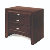 Wooden Nightstand with 2 Drawers in Espresso