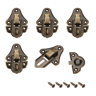 Box Latch, Retro Decorative Hasp Jewelry cases Catch w Screws 5 pcs - Bronze - 51x34mm,5 pcs