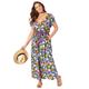 Plus Size Women's Stephanie V-Neck Cover Up Maxi Dress by Swimsuits For All in Floral Garden (Size 14/16)