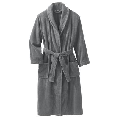 Men's Big & Tall Terry Bathrobe with Pockets by KingSize in Steel (Size M/L)