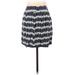Ann Taylor LOFT Casual Skirt: Blue Zebra Print Bottoms - Women's Size 4 Petite
