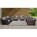 River Brook 6 Piece Outdoor Wicker Patio Furniture Set 06w in Gray kathy ireland Homes & Gardens by TK Classics | 29 H x 150 W x 80 D in | Wayfair