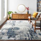 Campsall 5'3" Round Modern Beige/Charcoal/Black/Peach/Blue/Dark Blue/Gray/Light Gray/Cream/Dark Gray/Light Blue/Anthracite/Medium Gray Area Rug - Hauteloom