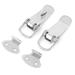 Box Chest Case Spring Loaded Silver Tone Draw Toggle Latch 2 Set - Silver Tone