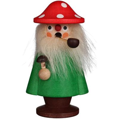 3.75" Green and Red "Christmas Mushroom Man" Incense Burner