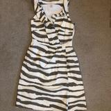 J. Crew Dresses | J Crew Dress. Cream And Taupe Stripes. Size 0 | Color: Cream | Size: 0