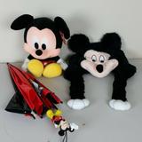 Disney Jackets & Coats | Disney Bundle Mickey Mouse Hat Mickey Plush Mickey Umbrella Lot Of 3 | Color: Black/White | Size: 5g